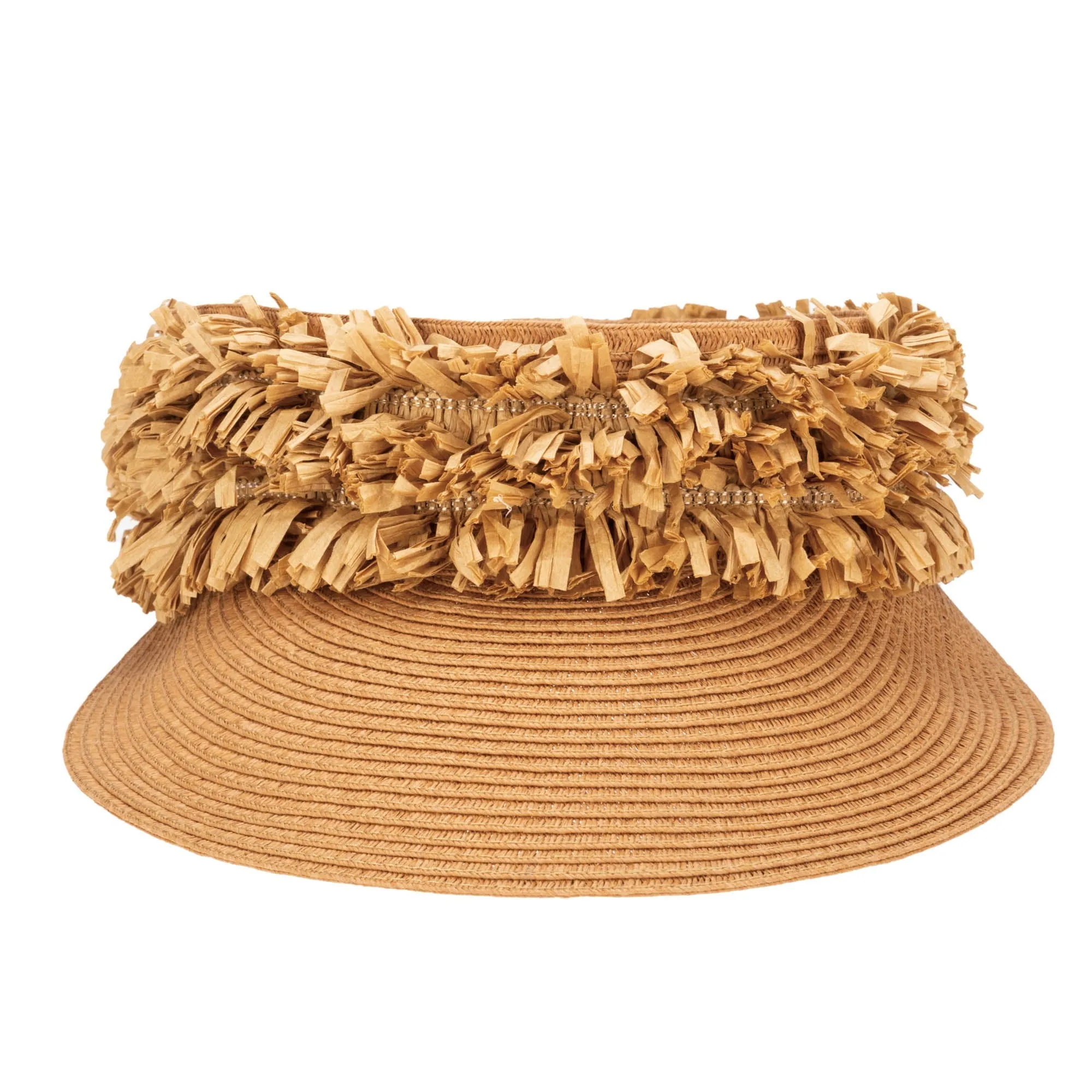 Happy Day - Ultrabraid Visor with Straw Fringe Band