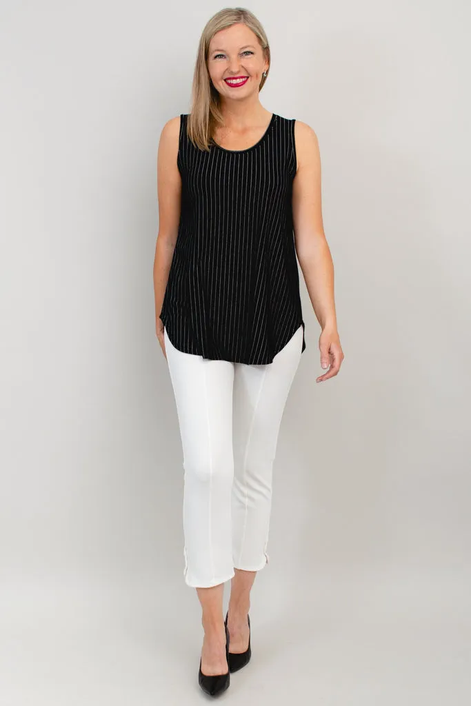 Jazz Tank, BW Pin Stripe, Bamboo - Final Sale