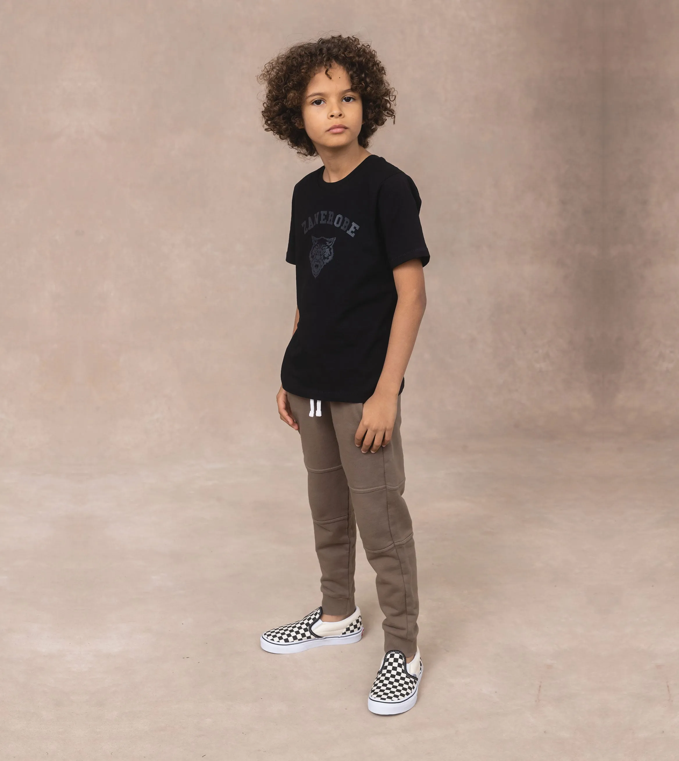 Kids Wolf Box Tee Black