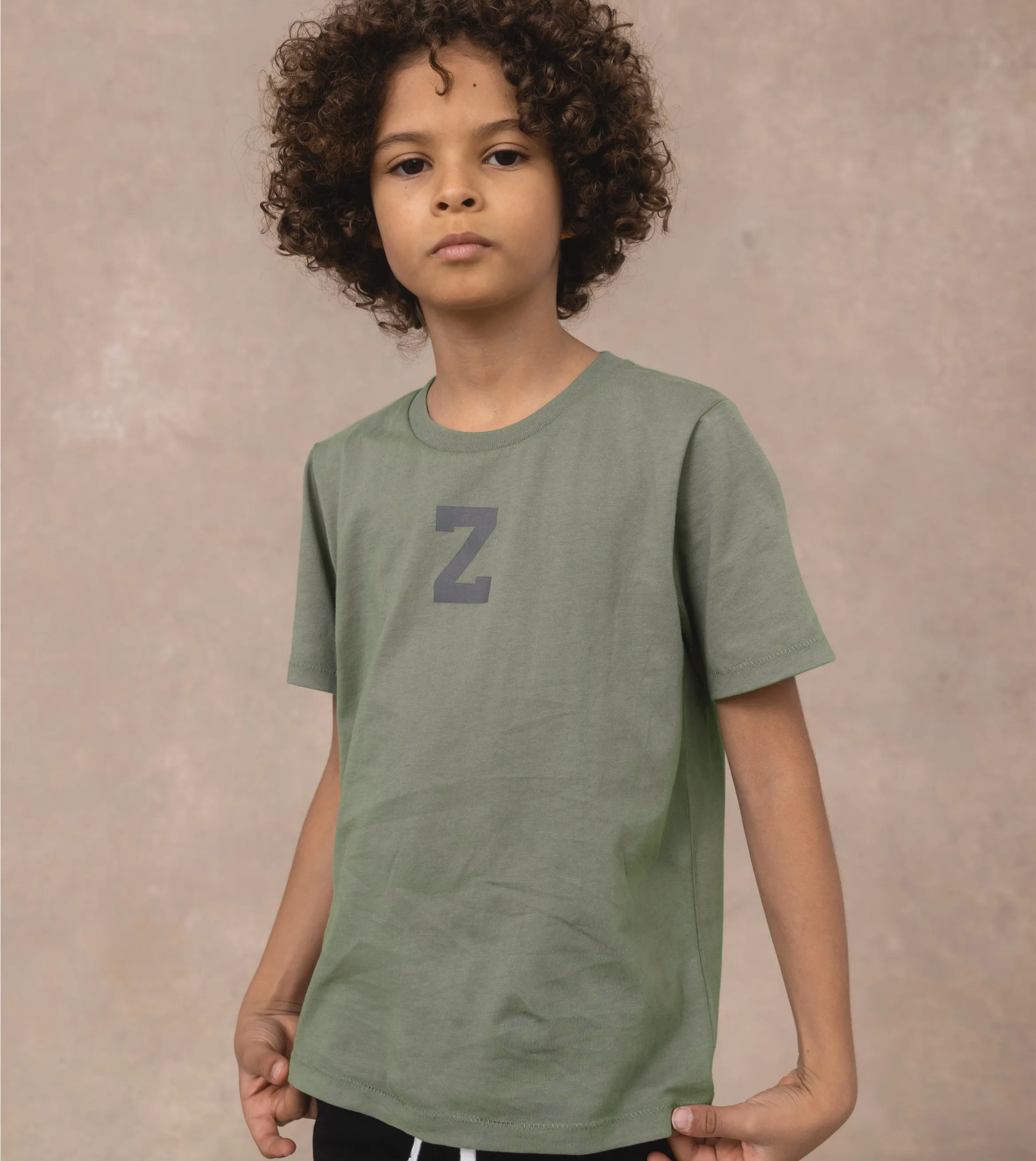 Kids Z Box Tee Dk Moss