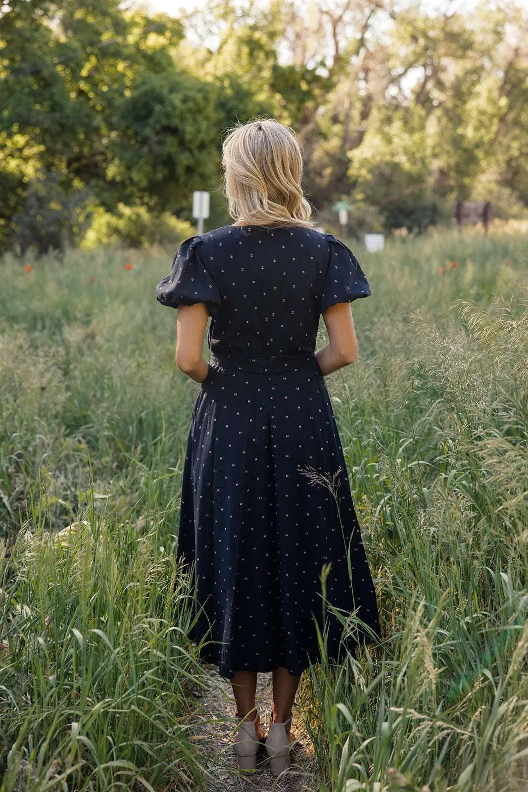 Lorelei Embroidered MOM Dress | Black