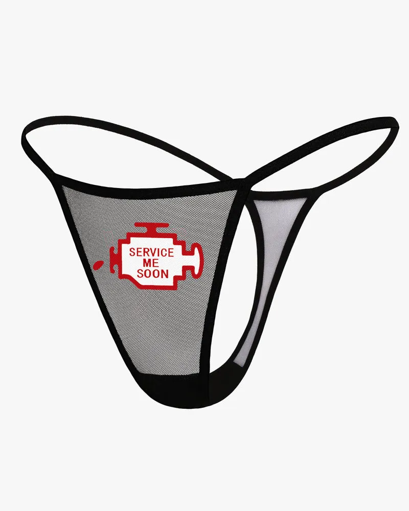 Low Rise T-back Mesh Panties