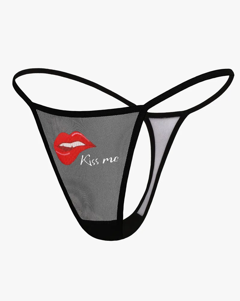 Low Rise T-back Mesh Panties