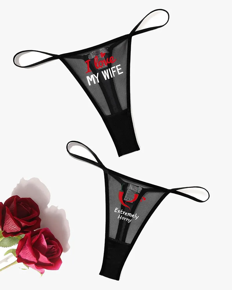 Low Rise T-back Mesh Panties