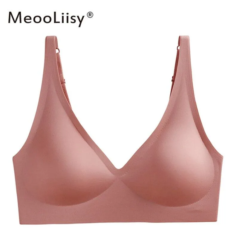 MeooLiisy Seamless Bra Wire Free Push Up Brassieres Pitted Bra Women's Underwear Sexy Intimates Women's Lingerie Underwear