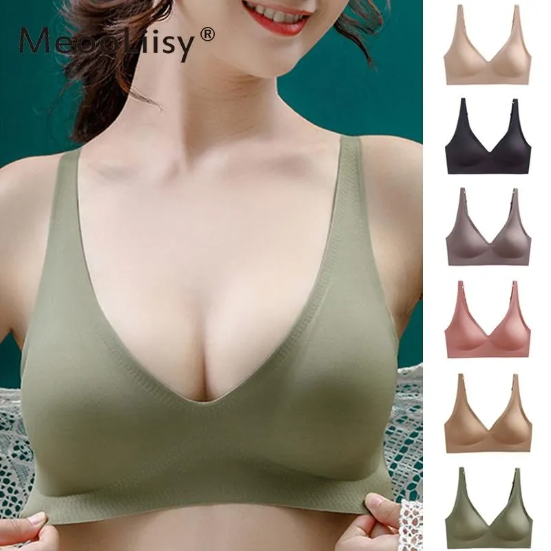 MeooLiisy Seamless Bra Wire Free Push Up Brassieres Pitted Bra Women's Underwear Sexy Intimates Women's Lingerie Underwear