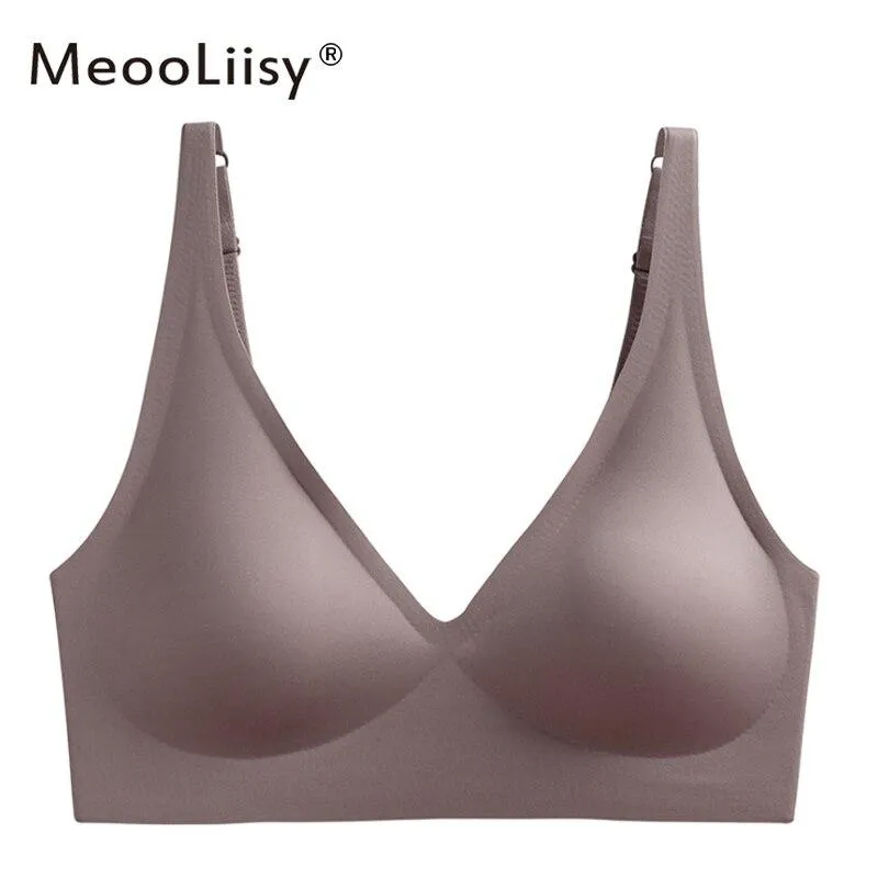 MeooLiisy Seamless Bra Wire Free Push Up Brassieres Pitted Bra Women's Underwear Sexy Intimates Women's Lingerie Underwear