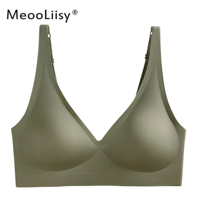 MeooLiisy Seamless Bra Wire Free Push Up Brassieres Pitted Bra Women's Underwear Sexy Intimates Women's Lingerie Underwear