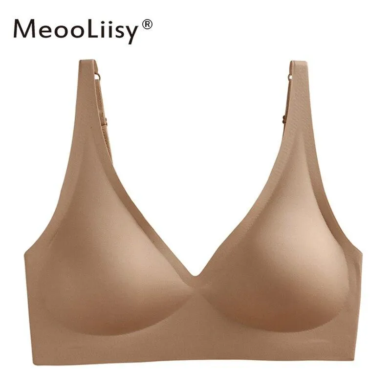 MeooLiisy Seamless Bra Wire Free Push Up Brassieres Pitted Bra Women's Underwear Sexy Intimates Women's Lingerie Underwear