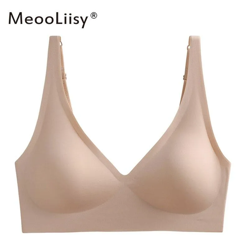 MeooLiisy Seamless Bra Wire Free Push Up Brassieres Pitted Bra Women's Underwear Sexy Intimates Women's Lingerie Underwear