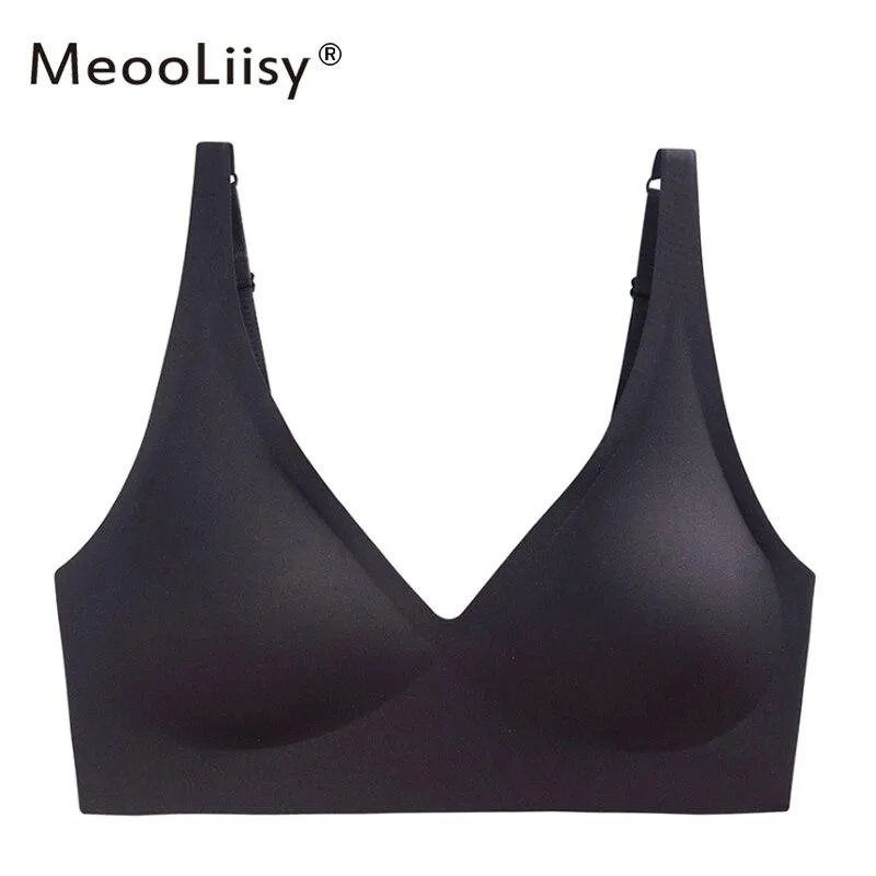 MeooLiisy Seamless Bra Wire Free Push Up Brassieres Pitted Bra Women's Underwear Sexy Intimates Women's Lingerie Underwear