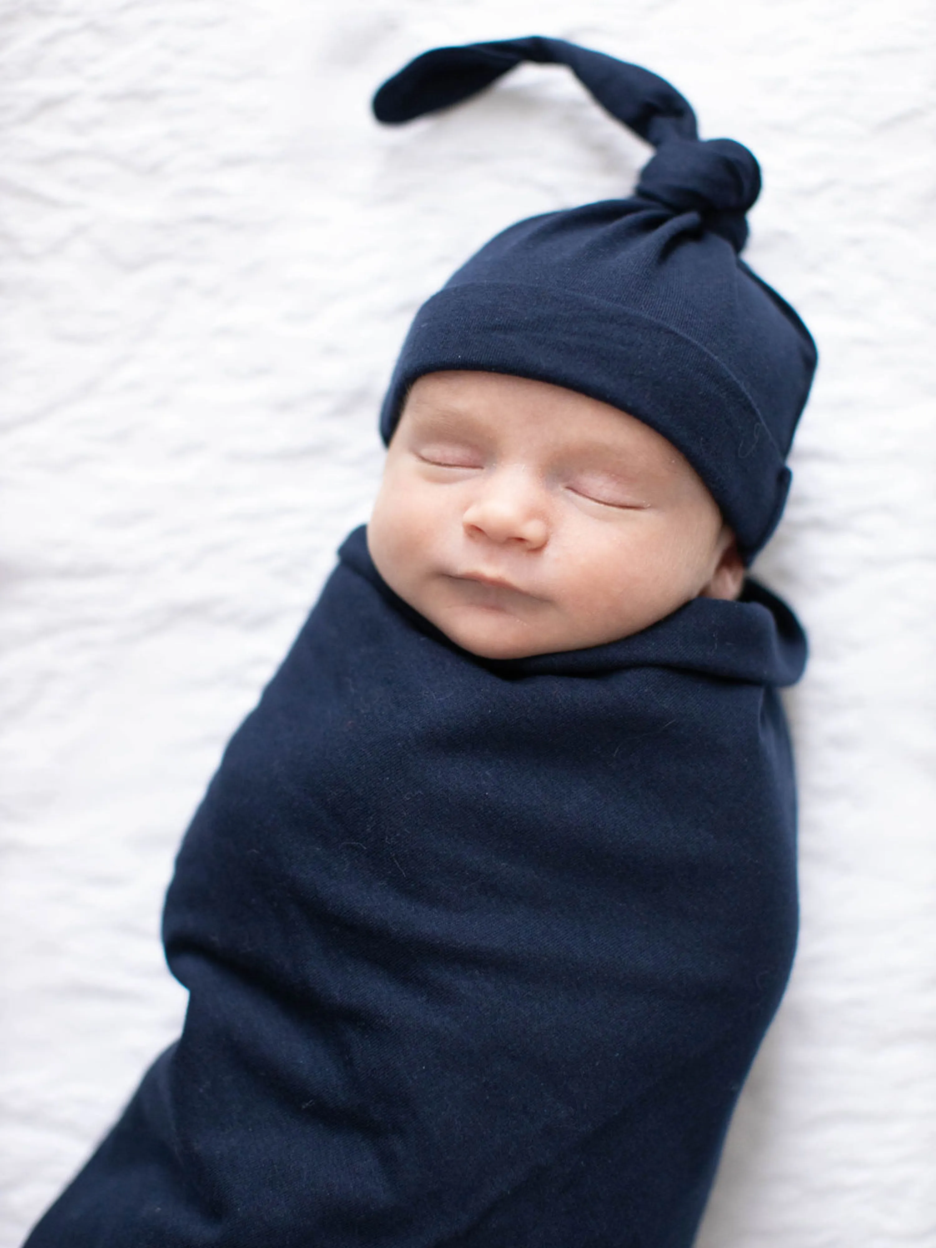 Natalia 3 in 1 Labor Gown & Navy Newborn Swaddle Blanket Set