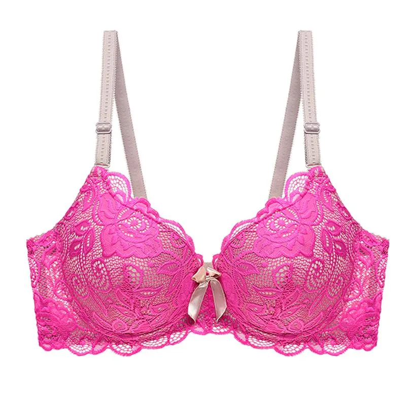 Plus Size Lace Bras for Women Sexy Lingerie Super Push Up Brassiere B C  Women's  Underwear