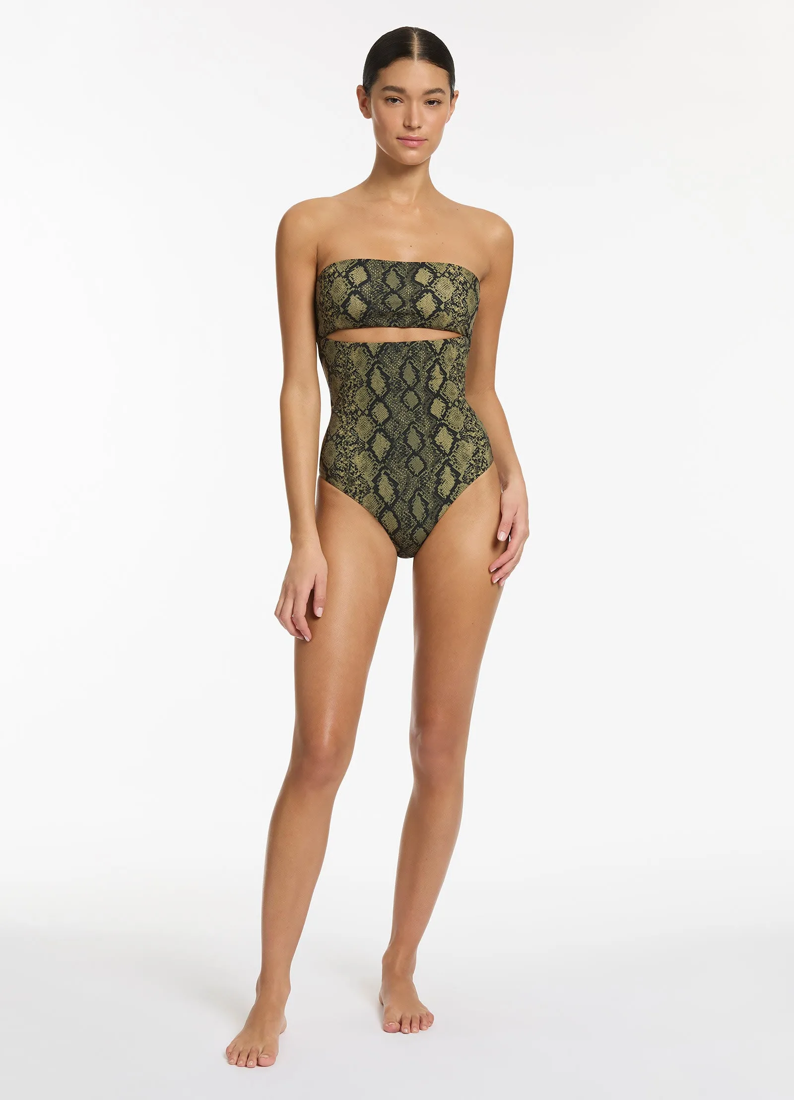 Python Splice Bandeau One Piece - Olive