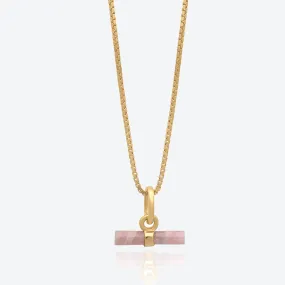 Rachel Jackson Mini Rose T-Bar Gold Necklace