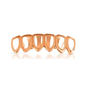 Rose Gold Grillz Bottom 6 Teeth Outline Bottom