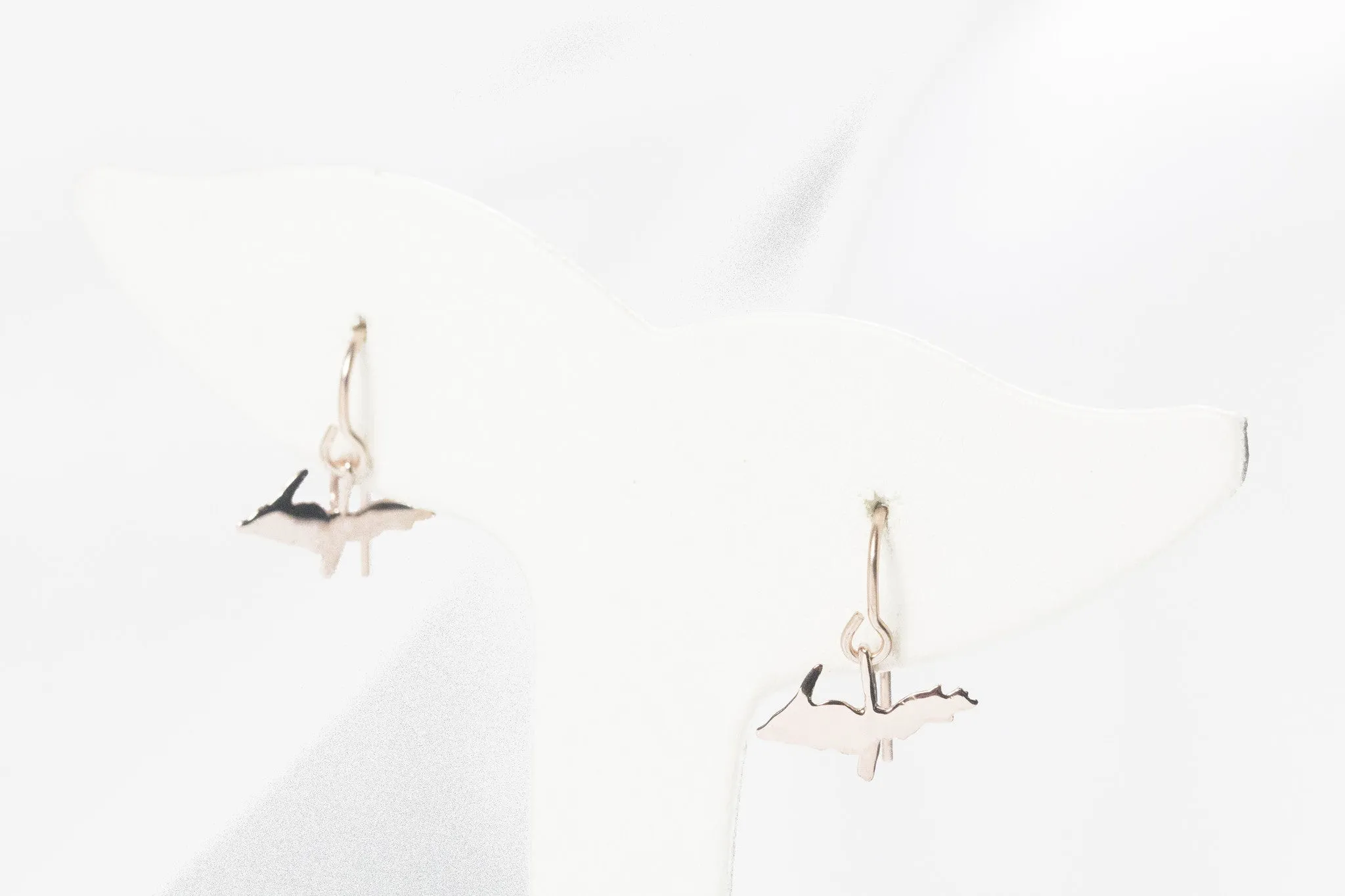 Rose Gold Upper Peninsula Dangle Earrings