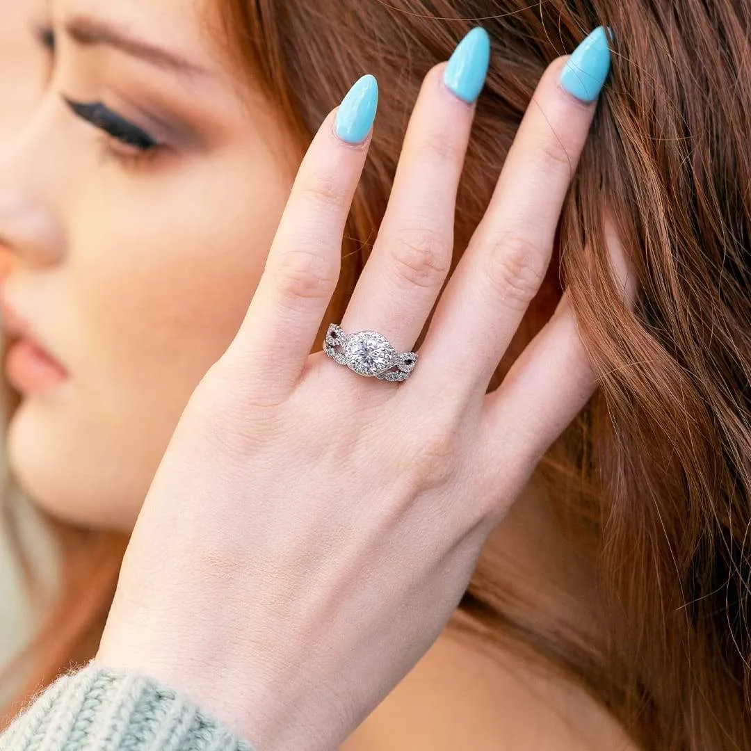 Round Twisted Gems Ring in Sterling Silver