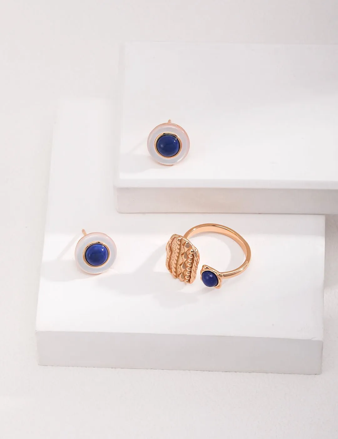 Sterling Silver Vintage Lapis Lazuli Open Rings