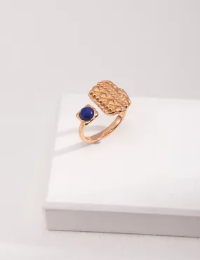 Sterling Silver Vintage Lapis Lazuli Open Rings