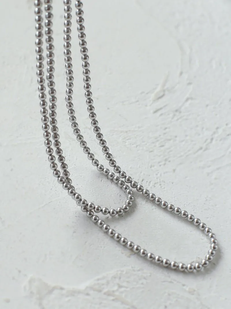 Swarovski Grey 4mm Pearl Long Necklace