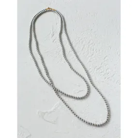 Swarovski Grey 4mm Pearl Long Necklace