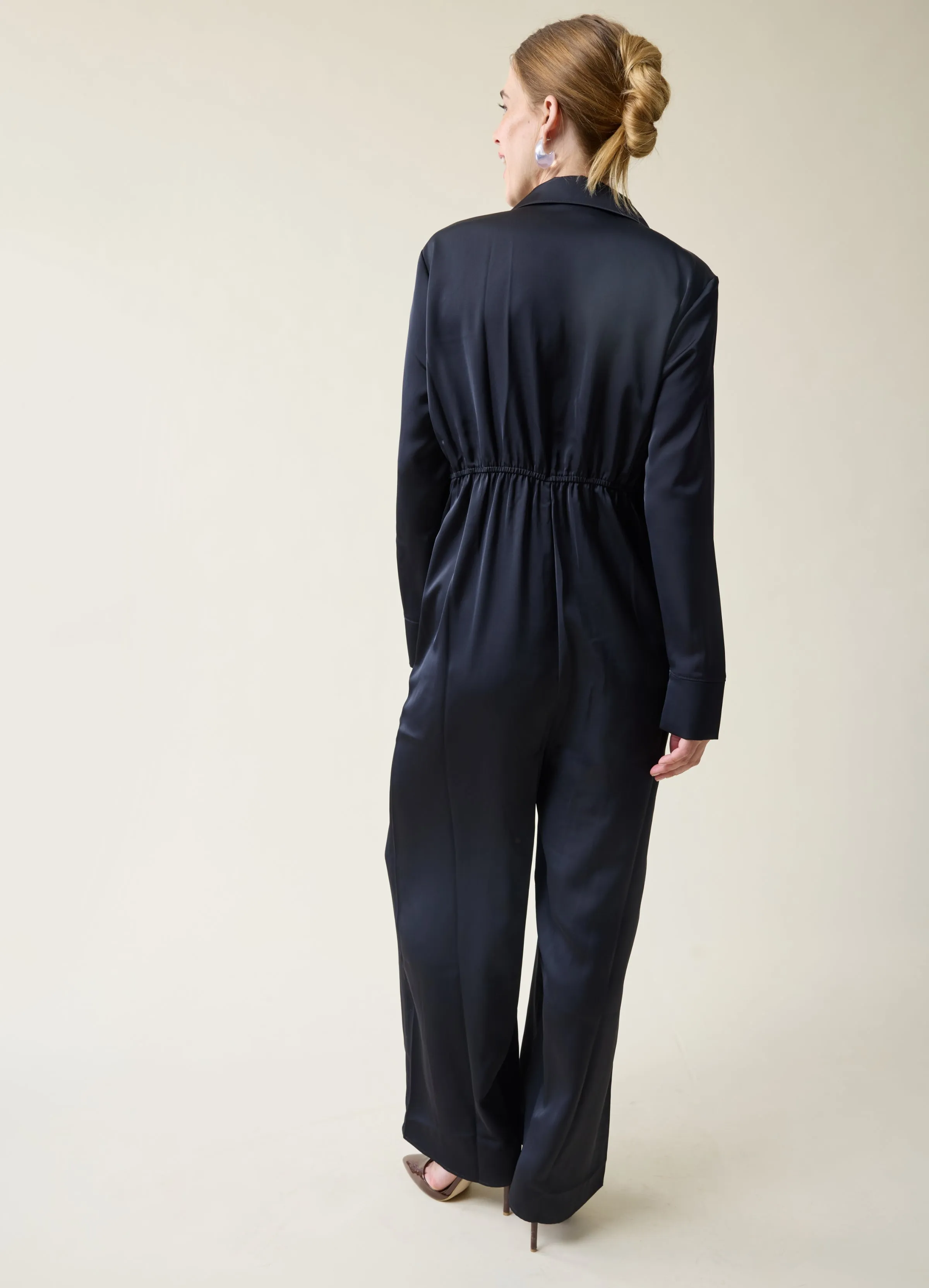 The Up-All-Night Black Maternity Jumpsuit