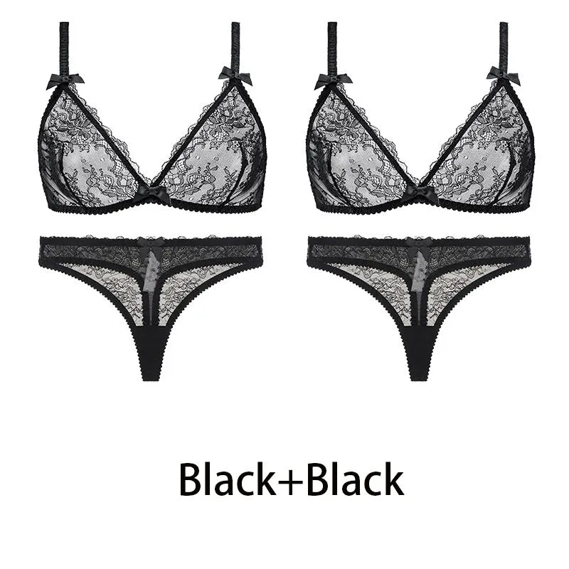 Varsbaby Sexy Transparent Underwear Bra Set 2Pcs