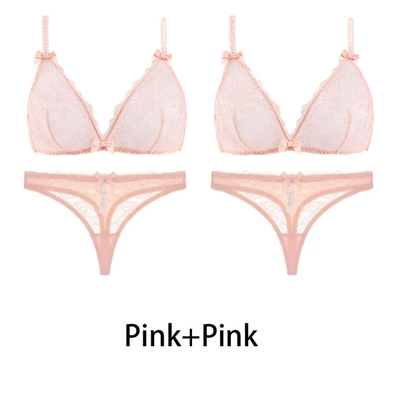 Varsbaby Sexy Transparent Underwear Bra Set 2Pcs