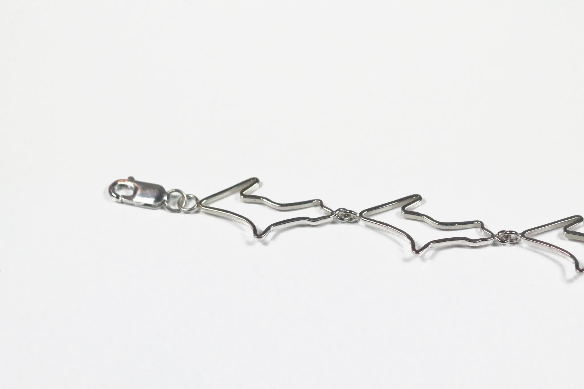 White Gold Upper Peninsula Outline Bracelet