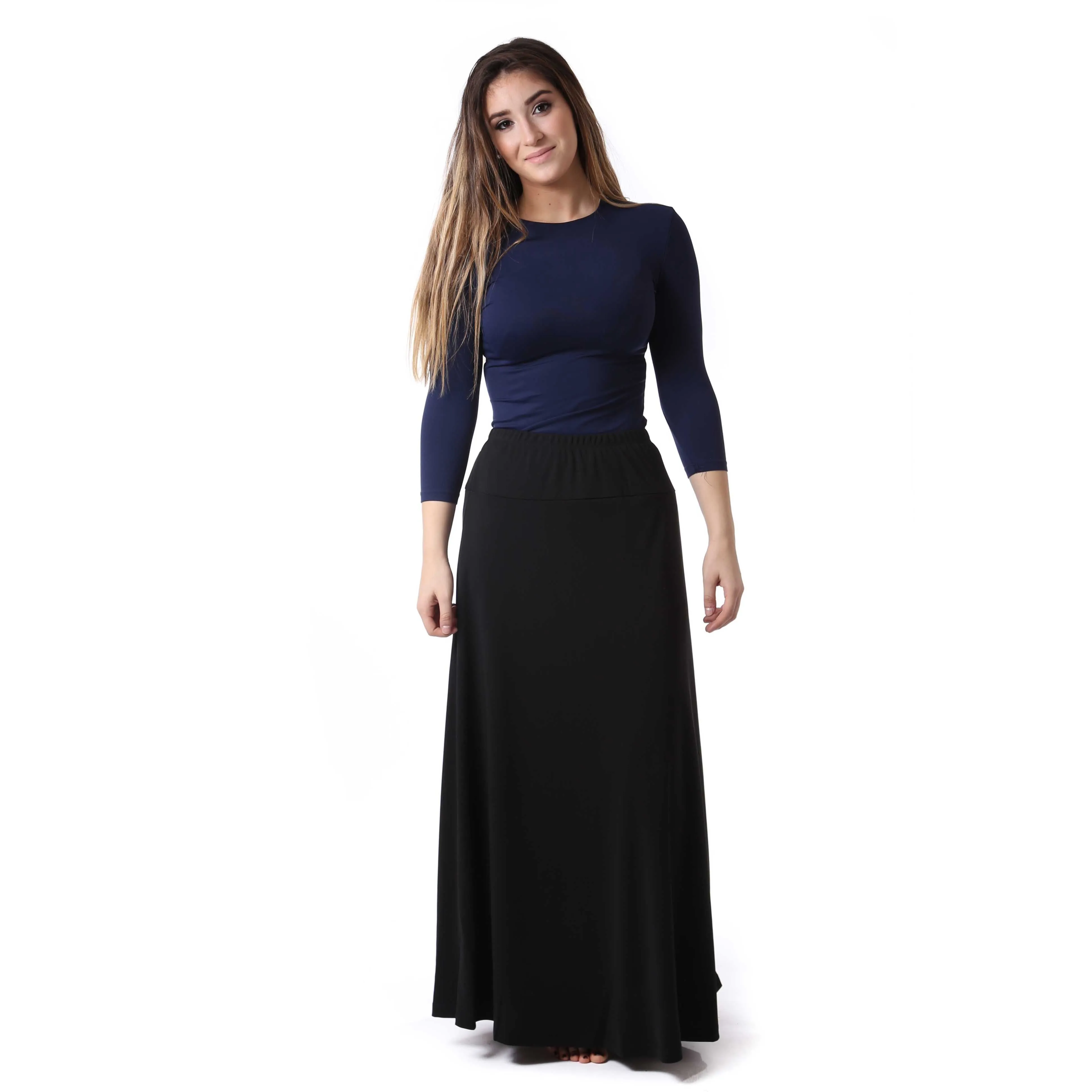 Women's Long Slinky Yoke Skirt