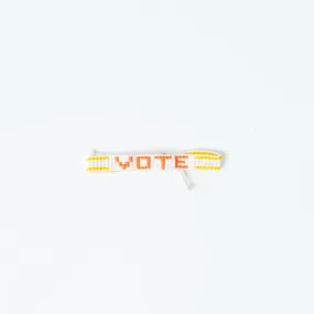 Woven VOTE Bracelet - White/Orange