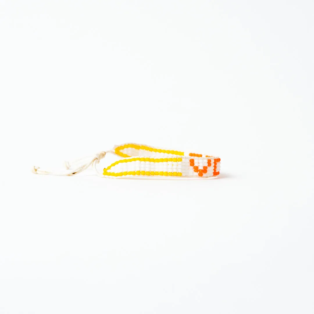 Woven VOTE Bracelet - White/Orange